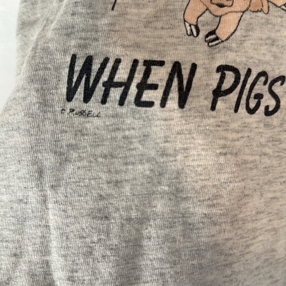 Vintage 1995 When Pigs Fly Single Stitch Graphic Tee Size Large - Picture 7 of 10